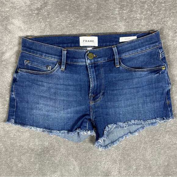 REVOLVE Shorts Womens 25 Frame Denim Le Cutoff Distressed Raw Hem Summer Beach - Picture 5 of 9
